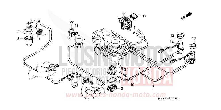 SOLENOID VALVE/ SUB AIR CLEANER (2) for Gold Wing R114J (R114J) from 1989